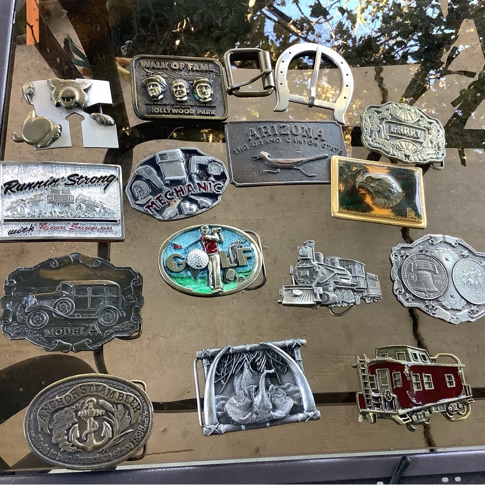 BELT BUCKLE VINTAGE SET OF 14 Most Made IN USA MINT CONDITION